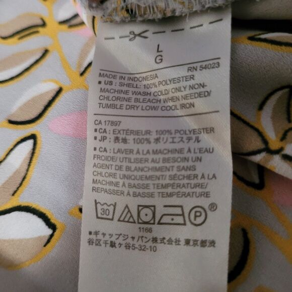 Banana Republic Top Womens Large Floral Short Sleeves Spring Summer Lightweight - Picture 8 of 8